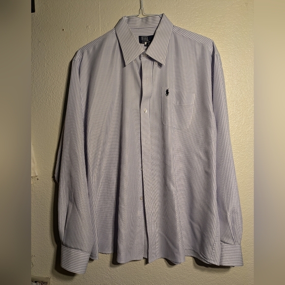 Polo by Ralph Lauren Men's Blue Striped Shirt Size Xxl Pre-owned - Picture 2 of 14